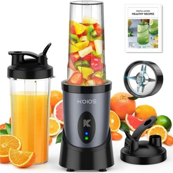 900W KOIOS Smoothie Blender Personal Blender 22 oz Portable Blender Bottles